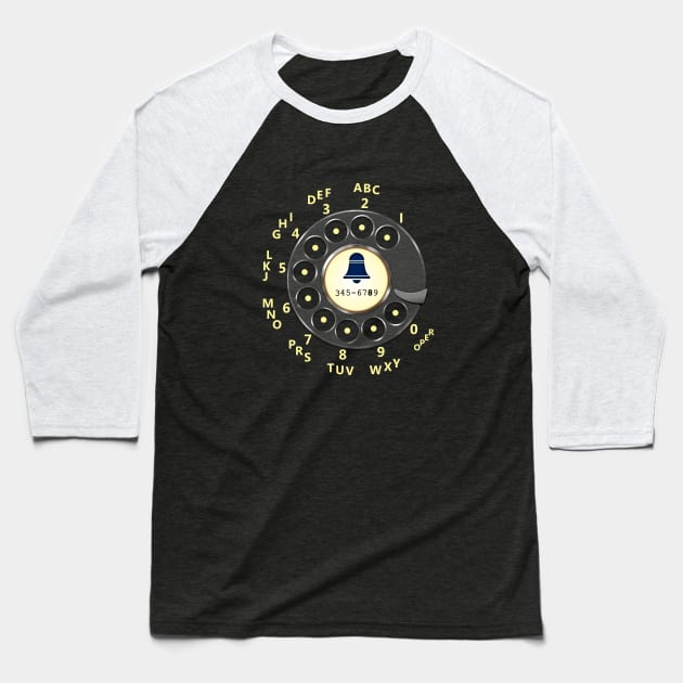 Retro Rotary Dial Baseball T-Shirt by GloopTrekker